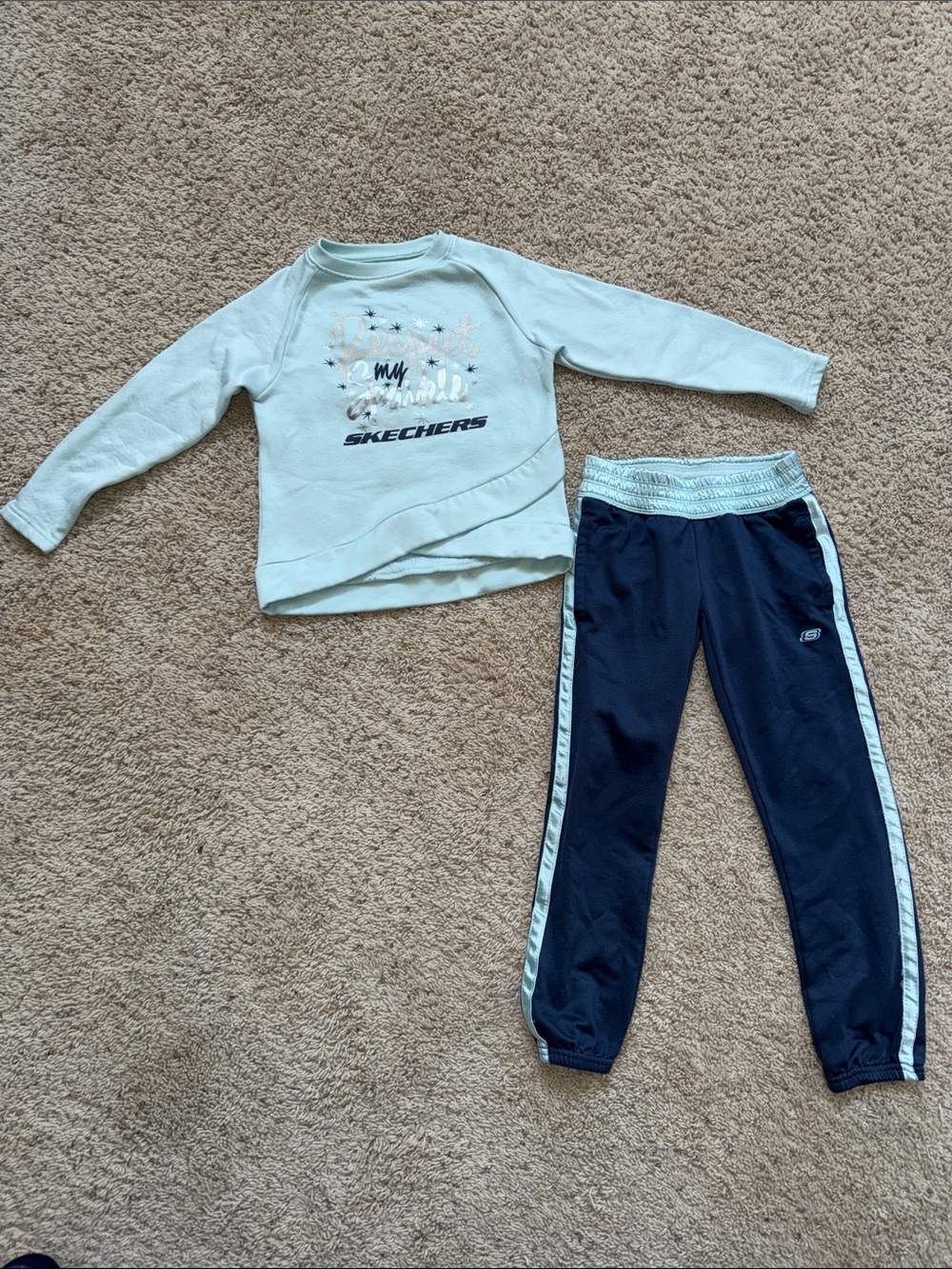 Skechers Light Blue Sweatshirt with Navy Joggers Set